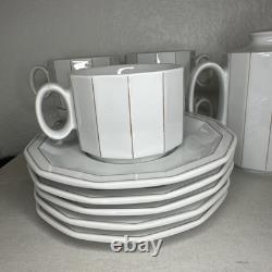 Vintage Rosenthal-Continental CORFU 17 Piece Tea Coffee Servce Polygon Gold Line