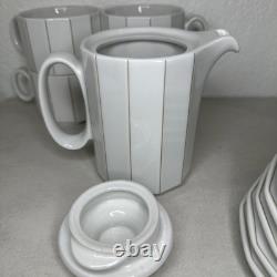 Vintage Rosenthal-Continental CORFU 17 Piece Tea Coffee Servce Polygon Gold Line