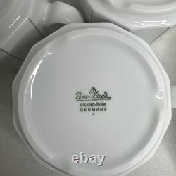 Vintage Rosenthal-Continental CORFU 17 Piece Tea Coffee Servce Polygon Gold Line