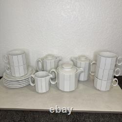 Vintage Rosenthal-Continental CORFU 17 Piece Tea Coffee Servce Polygon Gold Line