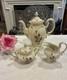 Vintage Rosenthal Germany Pompadour Tea / Coffee Pot With Creamer & Sugar Set