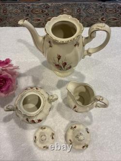 Vintage Rosenthal Germany Pompadour Tea / Coffee Pot With Creamer & Sugar Set