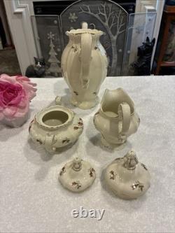 Vintage Rosenthal Germany Pompadour Tea / Coffee Pot With Creamer & Sugar Set