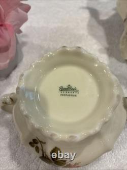 Vintage Rosenthal Germany Pompadour Tea / Coffee Pot With Creamer & Sugar Set