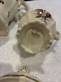 Vintage Rosenthal Germany Pompadour Tea / Coffee Pot With Creamer & Sugar Set