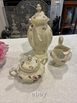 Vintage Rosenthal Germany Pompadour Tea / Coffee Pot With Creamer & Sugar Set