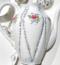 Vintage Royal Albert Bone China England Minuet Coffee Pot 4 Piece Set