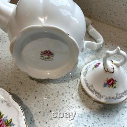 Vintage Royal Albert Bone China Tranquility Coffee Pot Cups Saucers, Sugar Milk