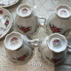Vintage Royal Albert Bone China Tranquility Coffee Pot Cups Saucers, Sugar Milk