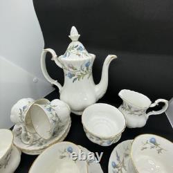 Vintage Royal Albert Brigadoon Coffee Set, Beautiful thistle Design 15 Pieces