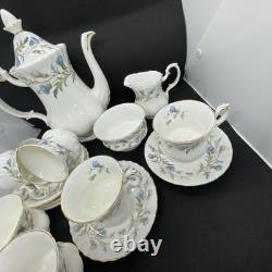 Vintage Royal Albert Brigadoon Coffee Set, Beautiful thistle Design 15 Pieces