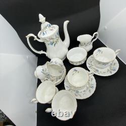 Vintage Royal Albert Brigadoon Coffee Set, Beautiful thistle Design 15 Pieces