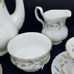 Vintage Royal Albert Brigadoon Coffee Set, Beautiful thistle Design 15 Pieces