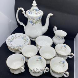 Vintage Royal Albert Brigadoon Coffee Set, Beautiful thistle Design 15 Pieces