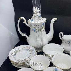 Vintage Royal Albert Brigadoon Coffee Set, Beautiful thistle Design 15 Pieces