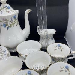 Vintage Royal Albert Brigadoon Coffee Set, Beautiful thistle Design 15 Pieces