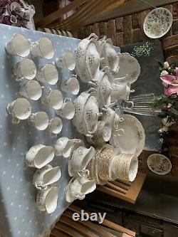 Vintage Royal Albert Haworth 1 Tea Set, 1 Coffee Set And 2 Dinner Sets 82 Pieces