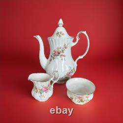 Vintage Royal Albert Moss Rose 4pc Coffee Pot Set c1956