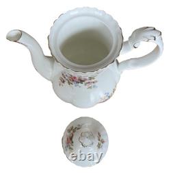 Vintage Royal Albert Moss Rose 4pc Coffee Pot Set c1956