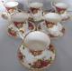 Vintage Royal Albert Old Country Roses 1962 Set Of 6 Coffee Cups & Saucers