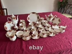 Vintage Royal Albert Old Country Roses Tea And Coffee Set 44 Pieces