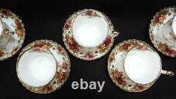 Vintage Royal Albert Old Country Roses Tea Coffee Pot Set with 6 Cups & Saucers