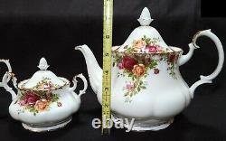 Vintage Royal Albert Old Country Roses Tea Coffee Pot Set with 6 Cups & Saucers