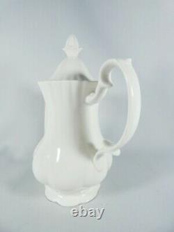 Vintage Royal Albert Reverie 15pc Coffee Set Pot Cup Saucer Duo White Bone China