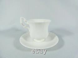 Vintage Royal Albert Reverie 15pc Coffee Set Pot Cup Saucer Duo White Bone China