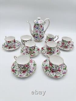 Vintage Royal Albert Summer Glory Coffee Set. Afternoon Tea