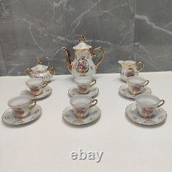 Vintage Royal China Lusterware Courting Couple Tea Set for 6 Made In Japan