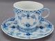 Vintage Royal Copenhagen 1/1035 Blue Fluted Full Lace Coffee Cup & Saucer