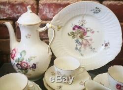 Vintage Royal Copenhagen Frijsenborg Coffee Set 6 Trios, Coffee Pot, Jug & Plate