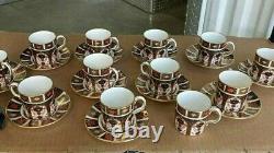 Vintage Royal Crown Derby Bone China Demitasse Coffee Set, 20 pcs