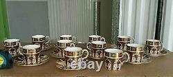 Vintage Royal Crown Derby Bone China Demitasse Coffee Set, 20 pcs