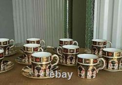 Vintage Royal Crown Derby Bone China Demitasse Coffee Set, 20 pcs