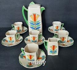Vintage Royal Doulton 1930's Demitasse Coffee Set Porcelain Mecca 5103 Art Deco