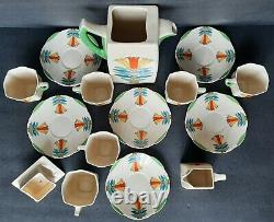 Vintage Royal Doulton 1930's Demitasse Coffee Set Porcelain Mecca 5103 Art Deco