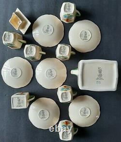 Vintage Royal Doulton 1930's Demitasse Coffee Set Porcelain Mecca 5103 Art Deco