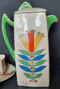 Vintage Royal Doulton 1930's Demitasse Coffee Set Porcelain Mecca 5103 Art Deco