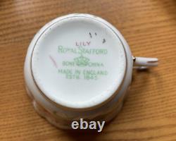 Vintage Royal Stafford Lilly Hand Painted 15 Piece Coffee Set circa 1930