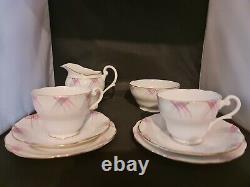 Vintage Royal Standard Bone China Cups Saucers Plates with Milk & Sugar Bowl Set