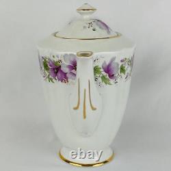 Vintage Royal Standard'Violetta' Coffee Pot, Sugar Bowl, Jug, 5 Cups & Saucers