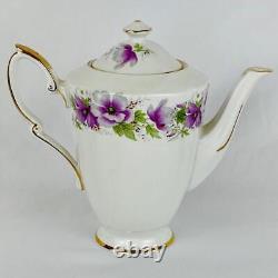Vintage Royal Standard'Violetta' Coffee Pot, Sugar Bowl, Jug, 5 Cups & Saucers