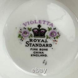 Vintage Royal Standard'Violetta' Coffee Pot, Sugar Bowl, Jug, 5 Cups & Saucers