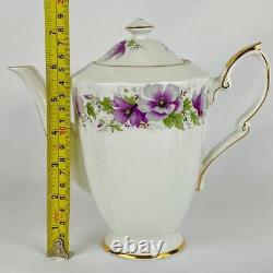 Vintage Royal Standard'Violetta' Coffee Pot, Sugar Bowl, Jug, 5 Cups & Saucers