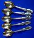 Vintage Russian Soviet Silver With Gold Plated Spoon Tea Coffee Set Of 5