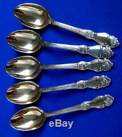 Vintage Russian Soviet Silver With Gold Plated Spoon Tea Coffee Set Of 5