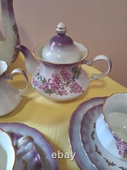 Vintage Russian Ukrainian? Coffee Set beautiful Purple lilac design