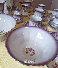 Vintage Russian Ukrainian? Coffee Set beautiful Purple lilac design